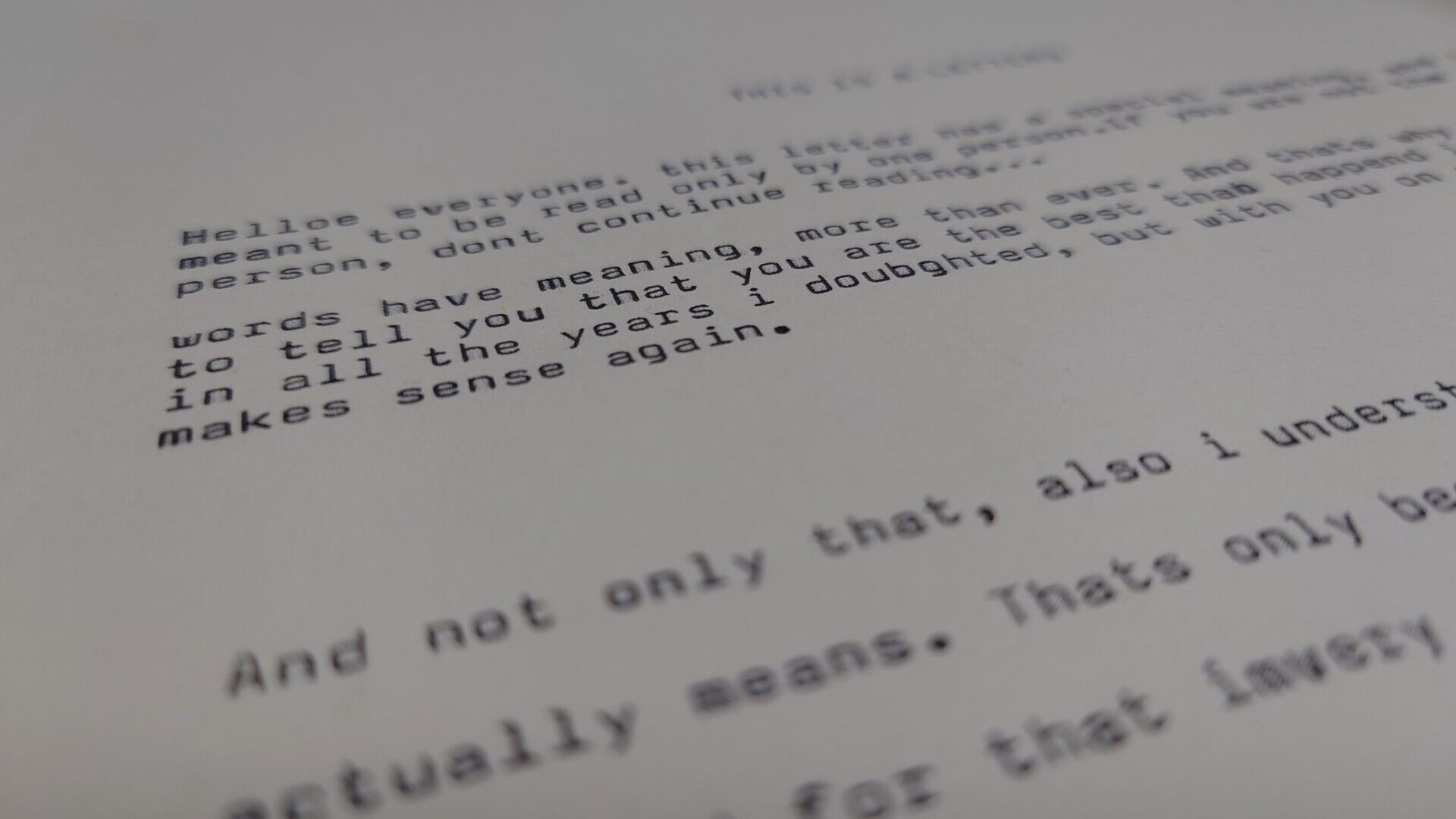Back to writing on a typewriter