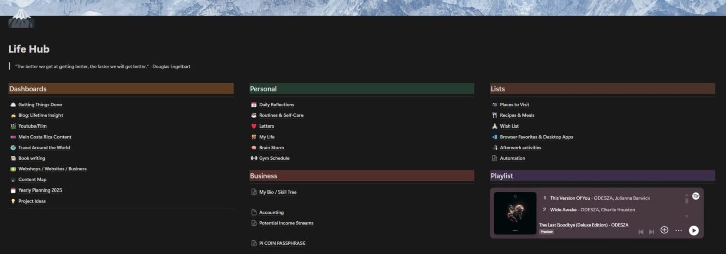 I have my whole life in notion and plan and organize everything within this app
