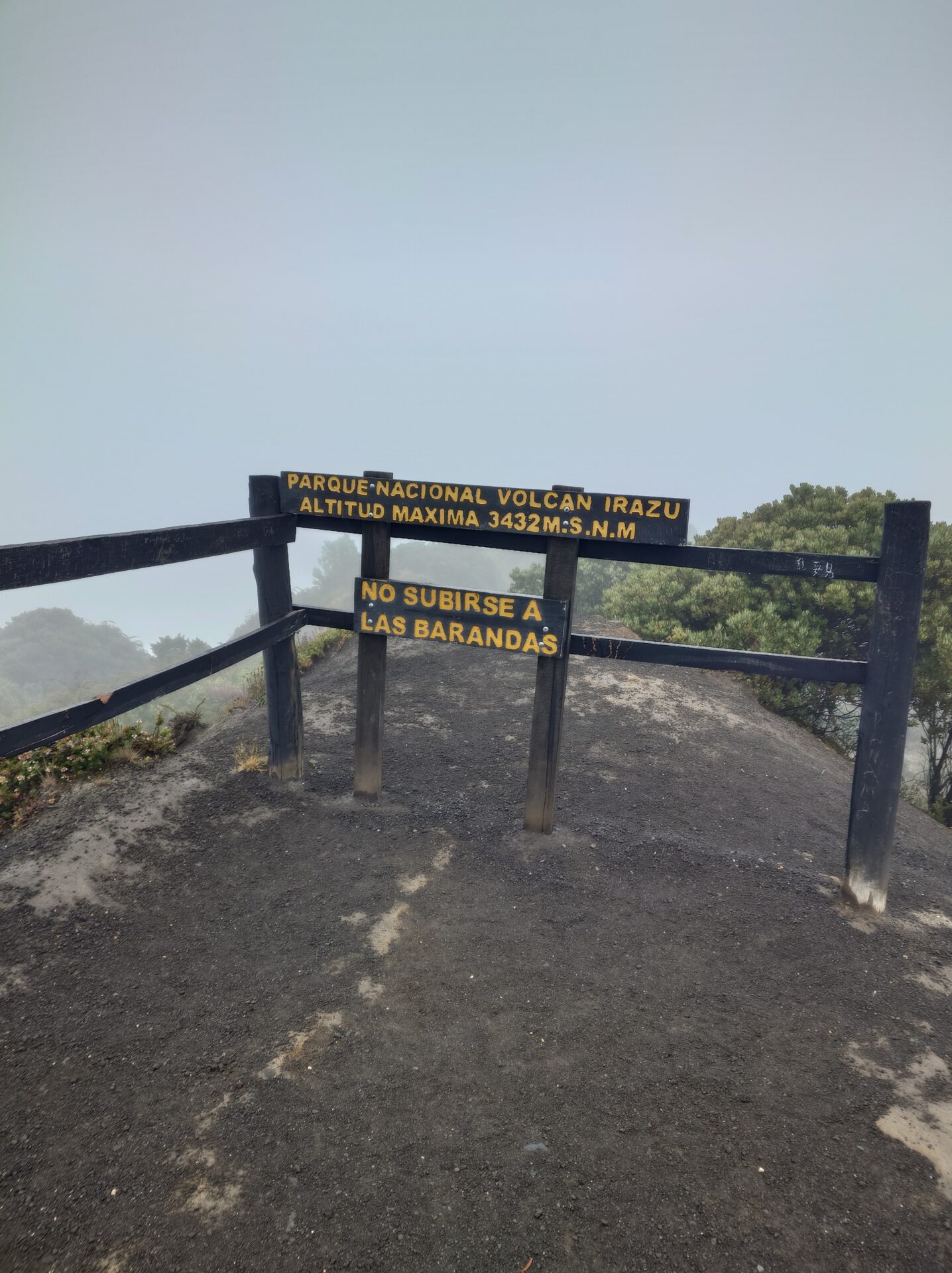 Foggy weather at the peak of Volcano Irazu, Costa Rica