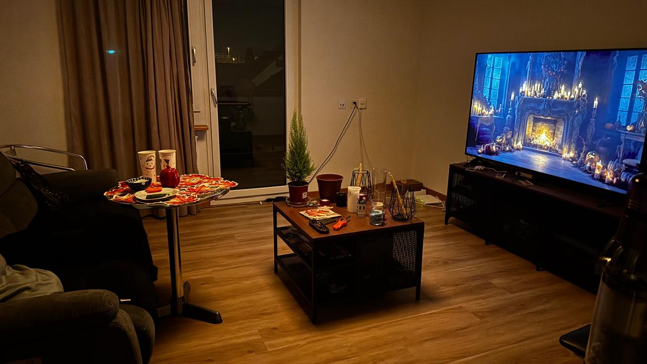 Cozy halloween night at home